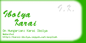 ibolya karai business card